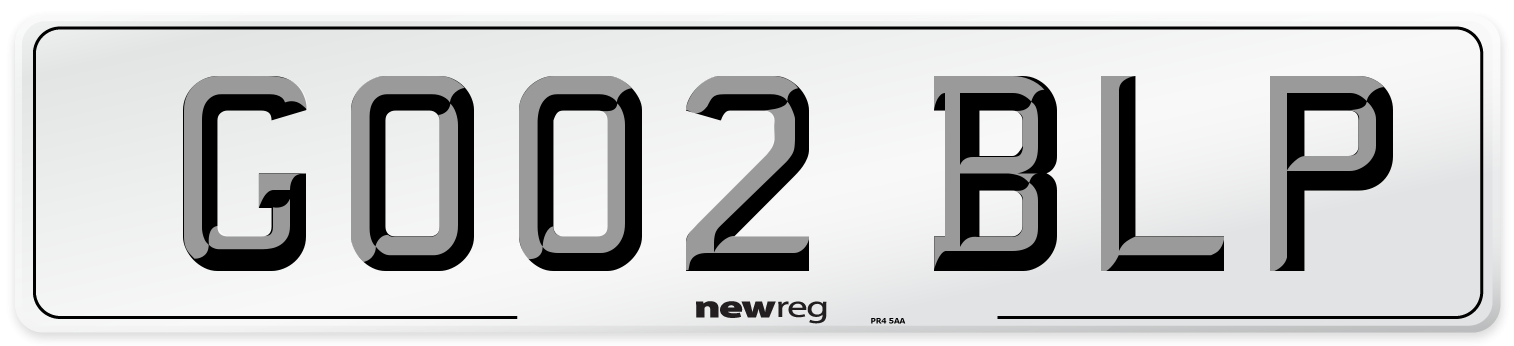 GO02 BLP Number Plate from New Reg